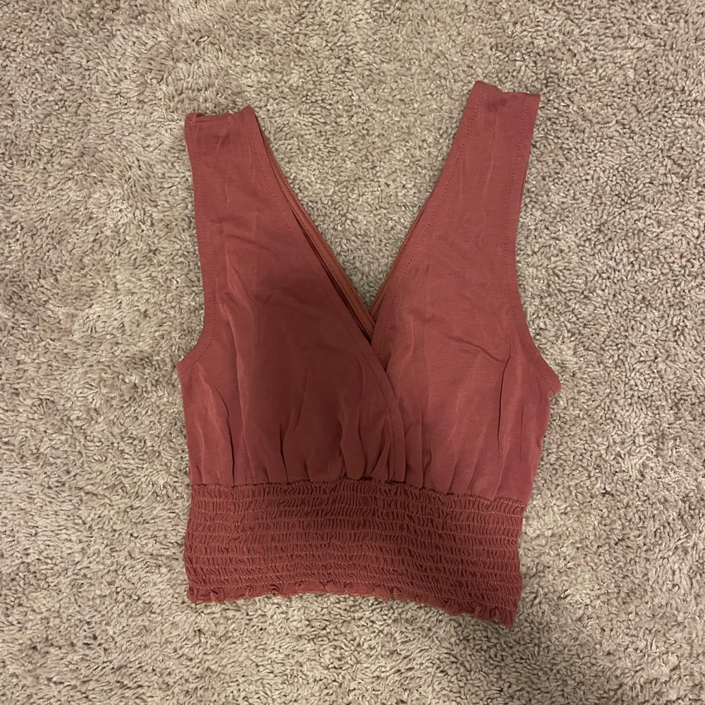 Urban Outfitters Smocked Crop Tank Top